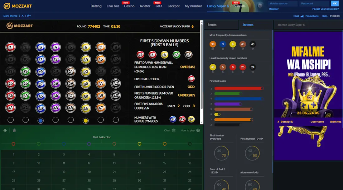 MozzartBet Lotto Lucky Super 6 Screenshot